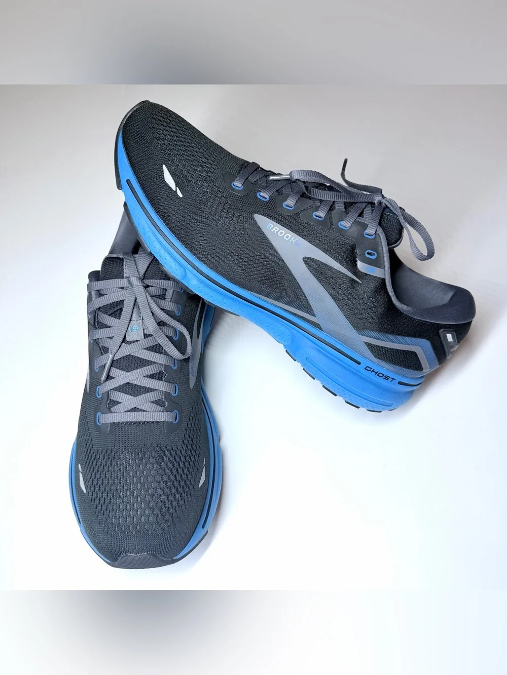 Brooks Ghost 15 Men’s Running Sneakers - Black/ Blue Size- 12.5